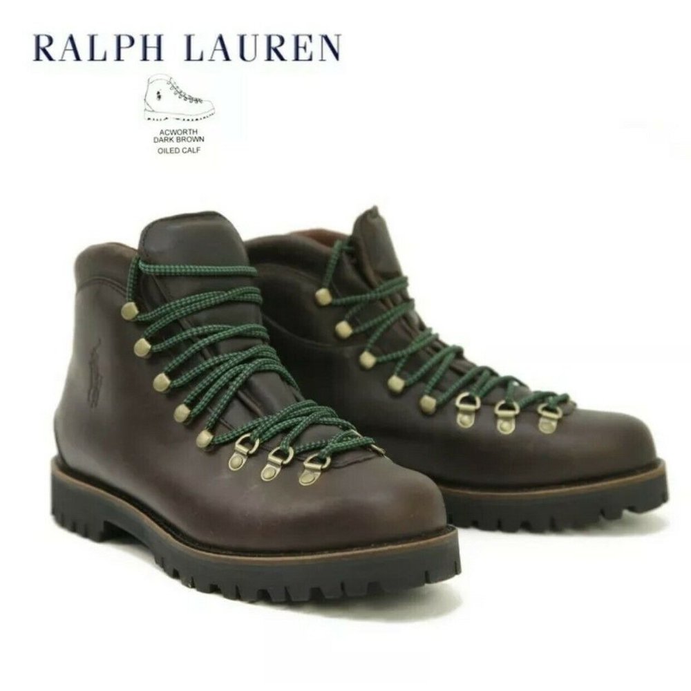 Ralph Lauren Polo Vintage 8.5M Leather Mountaineering Hiking Boots Alpine Trail